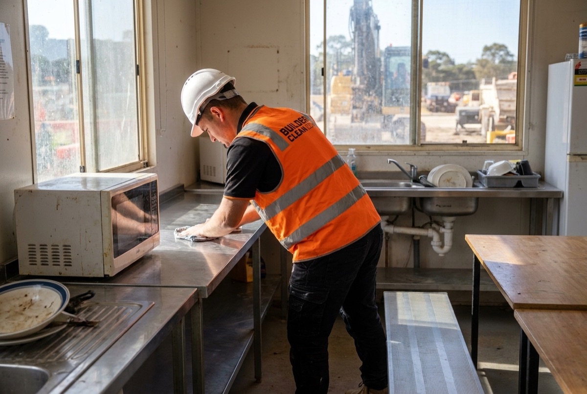 Builders Clean supervisor reviewing the scope on site