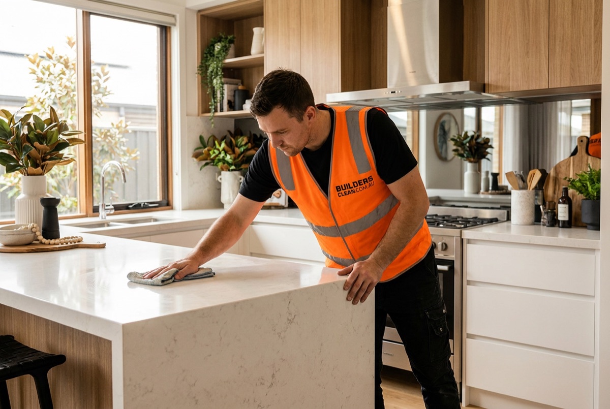 Builders Clean team coordinating a multi residential handover