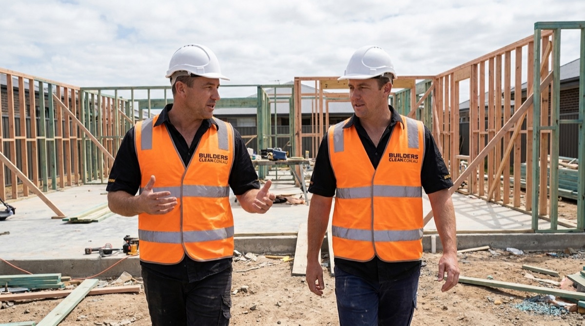 Builders Clean team on a commercial construction clean