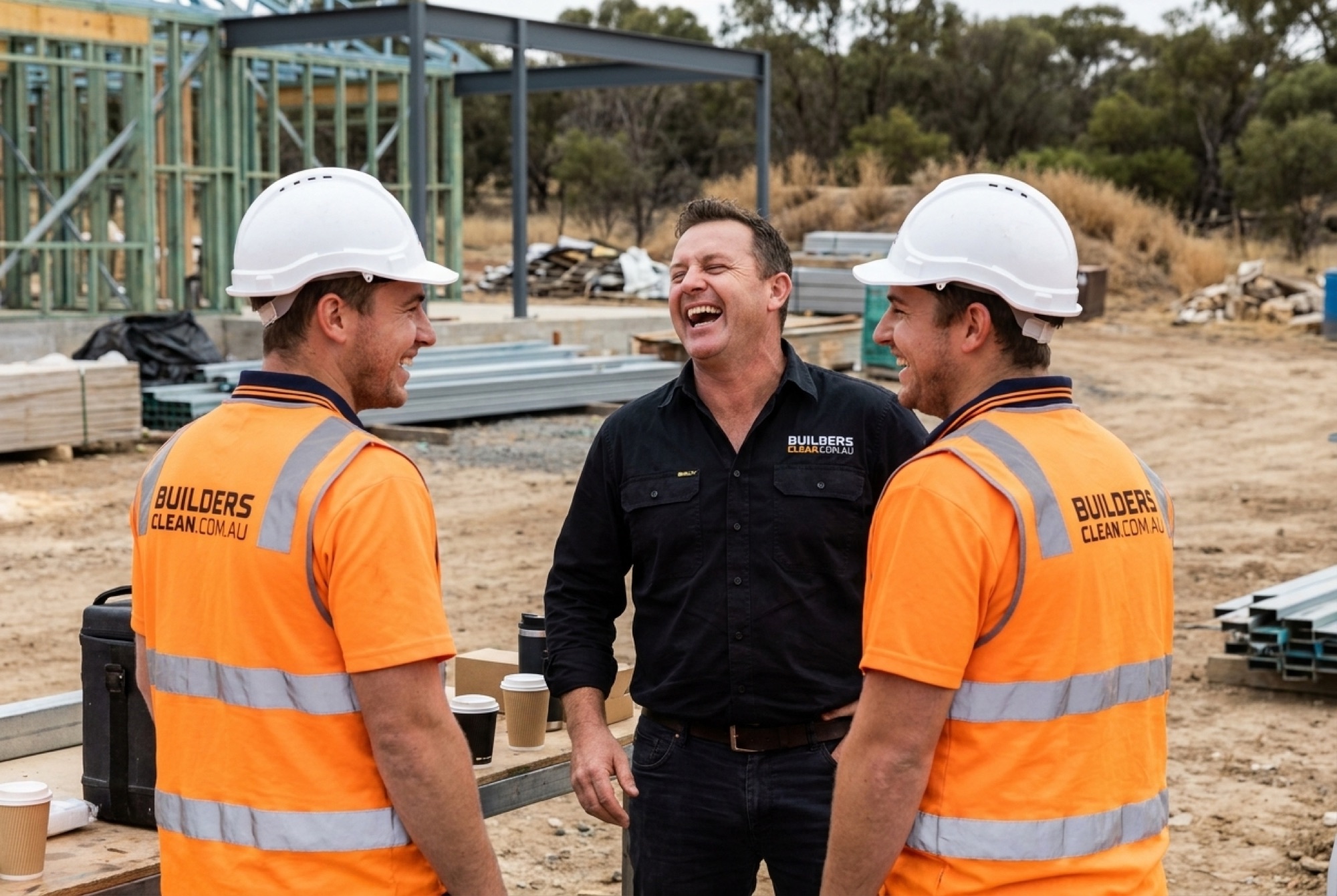 Builders Clean crew on site