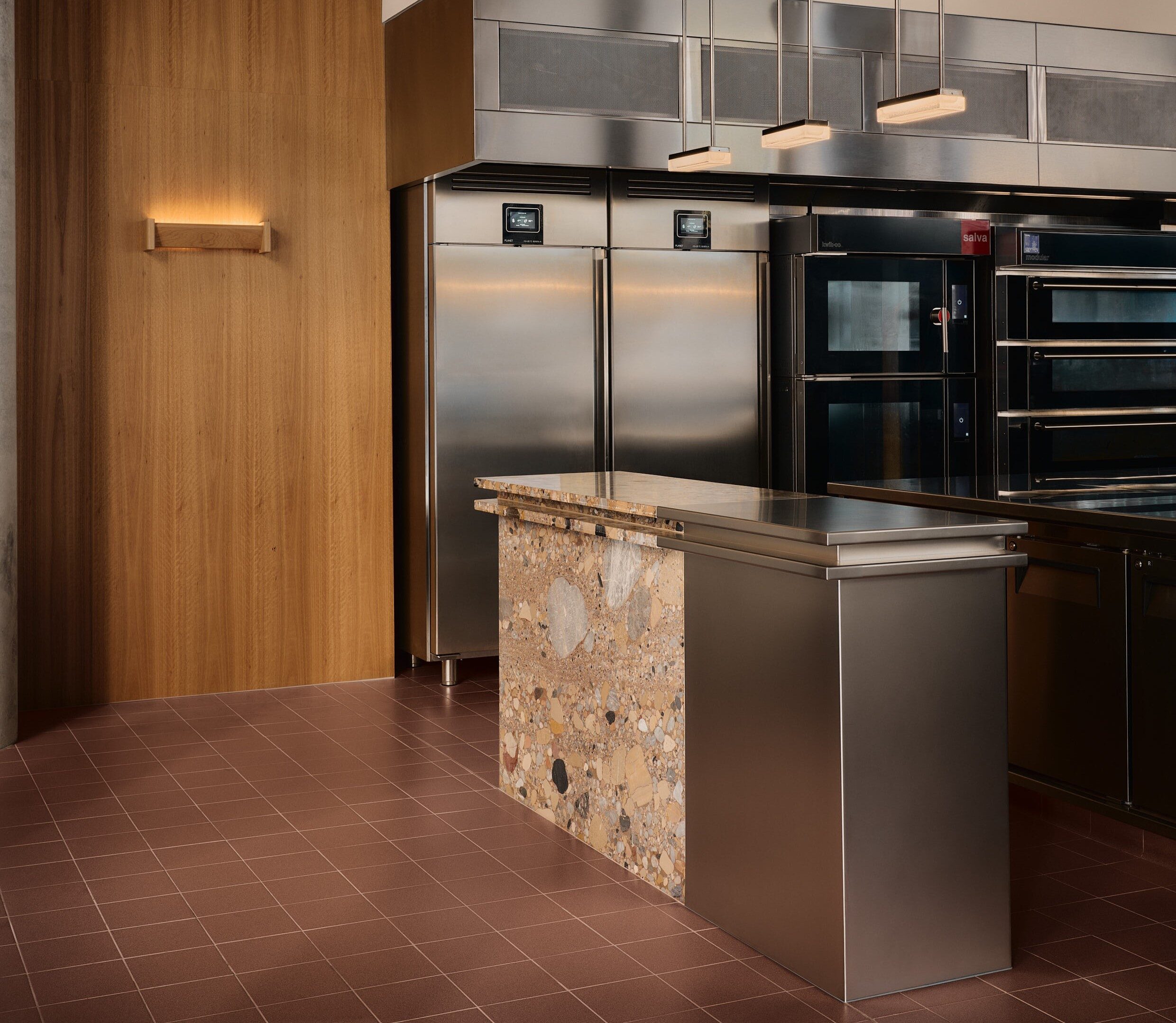 Back of house ovens and stainless at Banksia Bakehouse