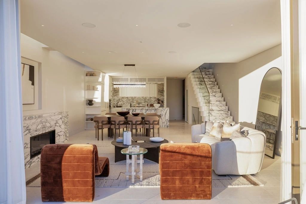 Living room and stair at Carlotta Road after the final clean
