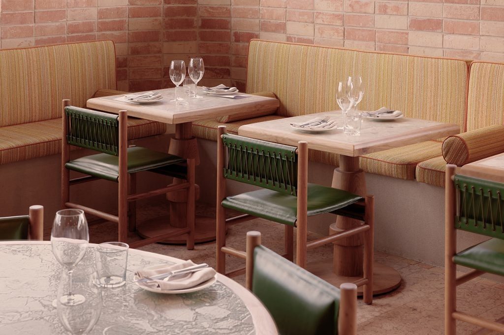 Bar and dining detail at Hamsi Taverna after the final clean
