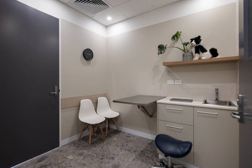 Consult room at Nimble Vets after the final clean